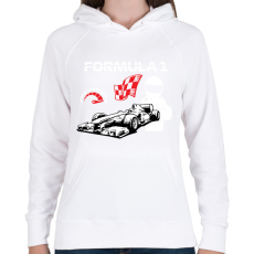 PRINTFASHION Formula 1 - Női kapucnis pulóver - Fehér