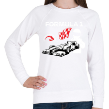 PRINTFASHION Formula 1 - Női pulóver - Fehér női pulóver, kardigán