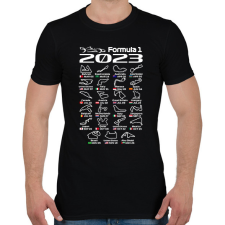 PRINTFASHION Formula 1 versenynaptár 2023  - Férfi póló - Fekete férfi póló