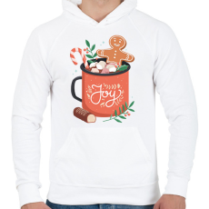 PRINTFASHION Forró csoki - Férfi kapucnis pulóver - Fehér