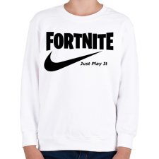 PRINTFASHION Fortite Just Play It Fekete - Gyerek pulóver - Fehér gyerek pulóver, kardigán