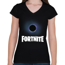 PRINTFASHION Fortnire Black Hole - Női V-nyakú póló - Fekete női póló