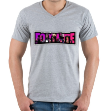 PRINTFASHION Fortnite10 - Férfi V-nyakú póló - Sport szürke férfi póló
