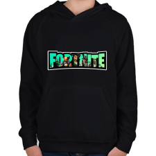 PRINTFASHION Fortnite11 - Gyerek kapucnis pulóver - Fekete gyerek pulóver, kardigán