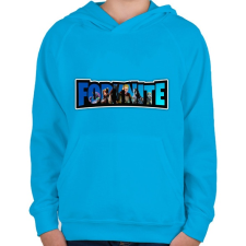 PRINTFASHION Fortnite4 - Gyerek kapucnis pulóver - Azúrkék gyerek pulóver, kardigán