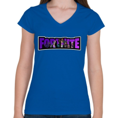 PRINTFASHION Fortnite8 - Női V-nyakú póló - Királykék