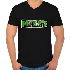 PRINTFASHION Fortnite9 - Férfi V-nyakú póló - Fekete férfi póló