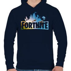 PRINTFASHION Fortnite #2 - Férfi kapucnis pulóver - Sötétkék