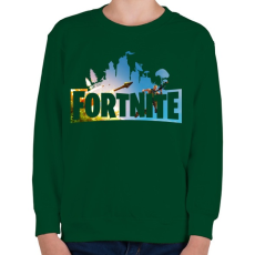 PRINTFASHION Fortnite #2 - Gyerek pulóver - Sötétzöld