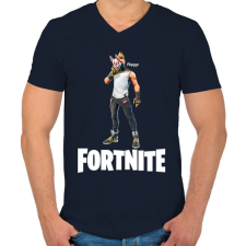 PRINTFASHION Fortnite #4 - Férfi V-nyakú póló - Sötétkék férfi póló