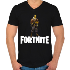 PRINTFASHION Fortnite #7 - Férfi V-nyakú póló - Fekete férfi póló