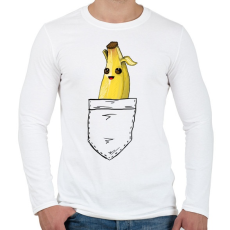 PRINTFASHION Fortnite - Banán skin - Férfi hosszú ujjú póló - Fehér