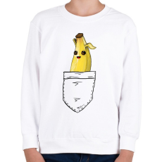PRINTFASHION Fortnite - Banán skin - Gyerek pulóver - Fehér