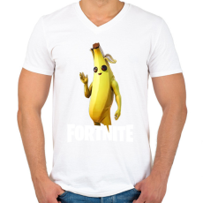 PRINTFASHION fortnite banana - Férfi V-nyakú póló - Fehér