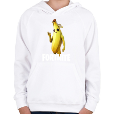 PRINTFASHION fortnite banana - Gyerek kapucnis pulóver - Fehér gyerek pulóver, kardigán