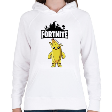PRINTFASHION Fortnite Banana  - Női kapucnis pulóver - Fehér női pulóver, kardigán