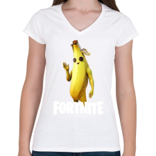 PRINTFASHION fortnite banana - Női V-nyakú póló - Fehér női póló