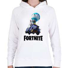 PRINTFASHION Fortnite_Battle_Bus - Női kapucnis pulóver - Fehér