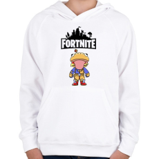 PRINTFASHION Fortnite Beef Boss - Gyerek kapucnis pulóver - Fehér