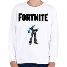 PRINTFASHION Fortnite Black Mecha Team  - Gyerek pulóver - Fehér gyerek pulóver, kardigán