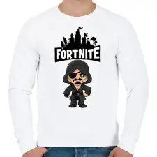 PRINTFASHION Fortnite Blackheart skin - Férfi pulóver - Fehér férfi pulóver, kardigán