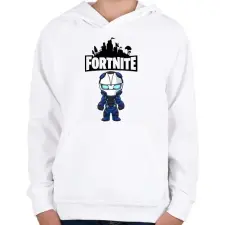 PRINTFASHION Fortnite Carbide - Gyerek kapucnis pulóver - Fehér gyerek pulóver, kardigán