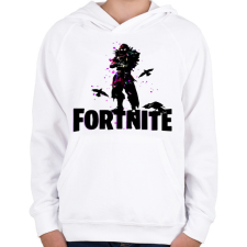 PRINTFASHION Fortnite Character - Gyerek kapucnis pulóver - Fehér gyerek pulóver, kardigán