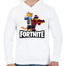 PRINTFASHION Fortnite courtside axo - Férfi kapucnis pulóver - Fehér