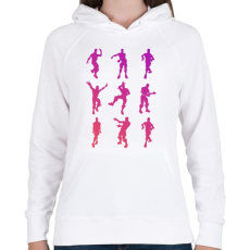 PRINTFASHION Fortnite Emotes - Női kapucnis pulóver - Fehér