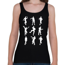 PRINTFASHION Fortnite Emotes (white) - Női atléta - Fekete