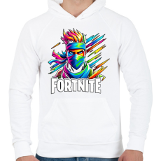 PRINTFASHION Fortnite - Férfi kapucnis pulóver - Fehér