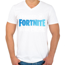 PRINTFASHION Fortnite - Férfi V-nyakú póló - Fehér férfi póló