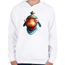 PRINTFASHION Fortnite FishStick - Gyerek kapucnis pulóver - Fehér gyerek pulóver, kardigán