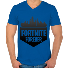 PRINTFASHION fortnite forever - Férfi V-nyakú póló - Királykék férfi póló