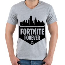 PRINTFASHION Fortnite Forever - Férfi V-nyakú póló - Sport szürke női póló
