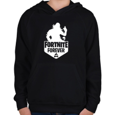 PRINTFASHION Fortnite Forever - Raven (Fehér) - Gyerek kapucnis pulóver - Fekete gyerek pulóver, kardigán