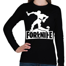 PRINTFASHION fortnite forknife fehér - Női hosszú ujjú póló - Fekete női póló
