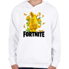 PRINTFASHION Fortnite Gold Peely - Gyerek kapucnis pulóver - Fehér gyerek pulóver, kardigán