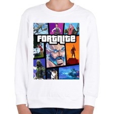 PRINTFASHION Fortnite GTA Edition - Gyerek pulóver - Fehér gyerek pulóver, kardigán