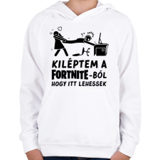 PRINTFASHION Fortnite - Gyerek kapucnis pulóver - Fehér gyerek pulóver, kardigán