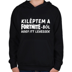 PRINTFASHION Fortnite - Gyerek kapucnis pulóver - Fekete