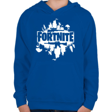 PRINTFASHION fortnite - Gyerek kapucnis pulóver - Királykék