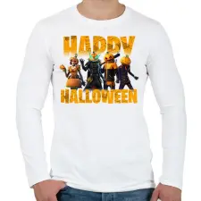 PRINTFASHION Fortnite halloween - Férfi hosszú ujjú póló - Fehér férfi póló
