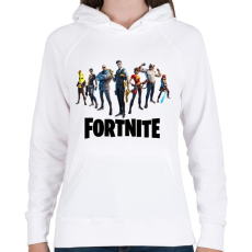 PRINTFASHION Fortnite karakterek - Női kapucnis pulóver - Fehér