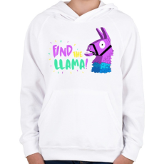PRINTFASHION Fortnite Lama - Gyerek kapucnis pulóver - Fehér