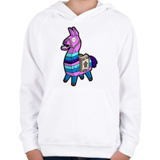 PRINTFASHION Fortnite Láma - Gyerek kapucnis pulóver - Fehér