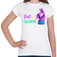 PRINTFASHION Fortnite Lama - Női póló - Fehér