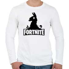 PRINTFASHION Fortnite Llama Logó - Fekete - Férfi hosszú ujjú póló - Fehér férfi póló