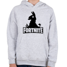 PRINTFASHION Fortnite Llama Logó - Fekete - Gyerek kapucnis pulóver - Sport szürke