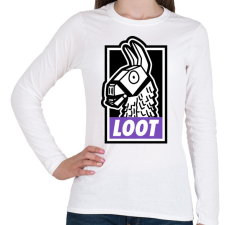 PRINTFASHION Fortnite Llama Loot - Női hosszú ujjú póló - Fehér női póló
